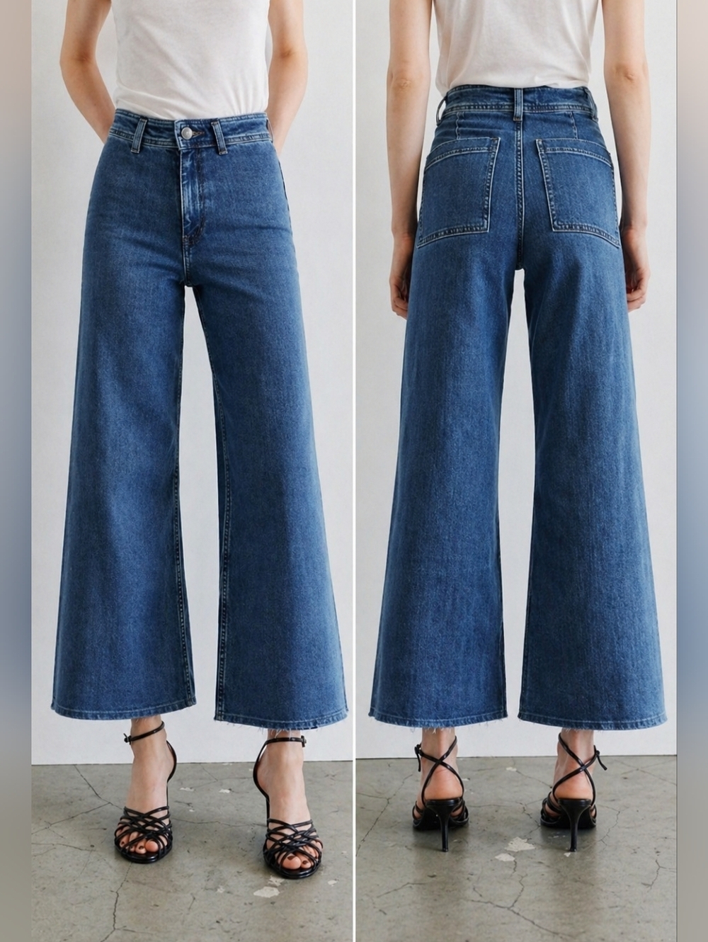 Zara The Marine Straight Wide Leg Jeans 10